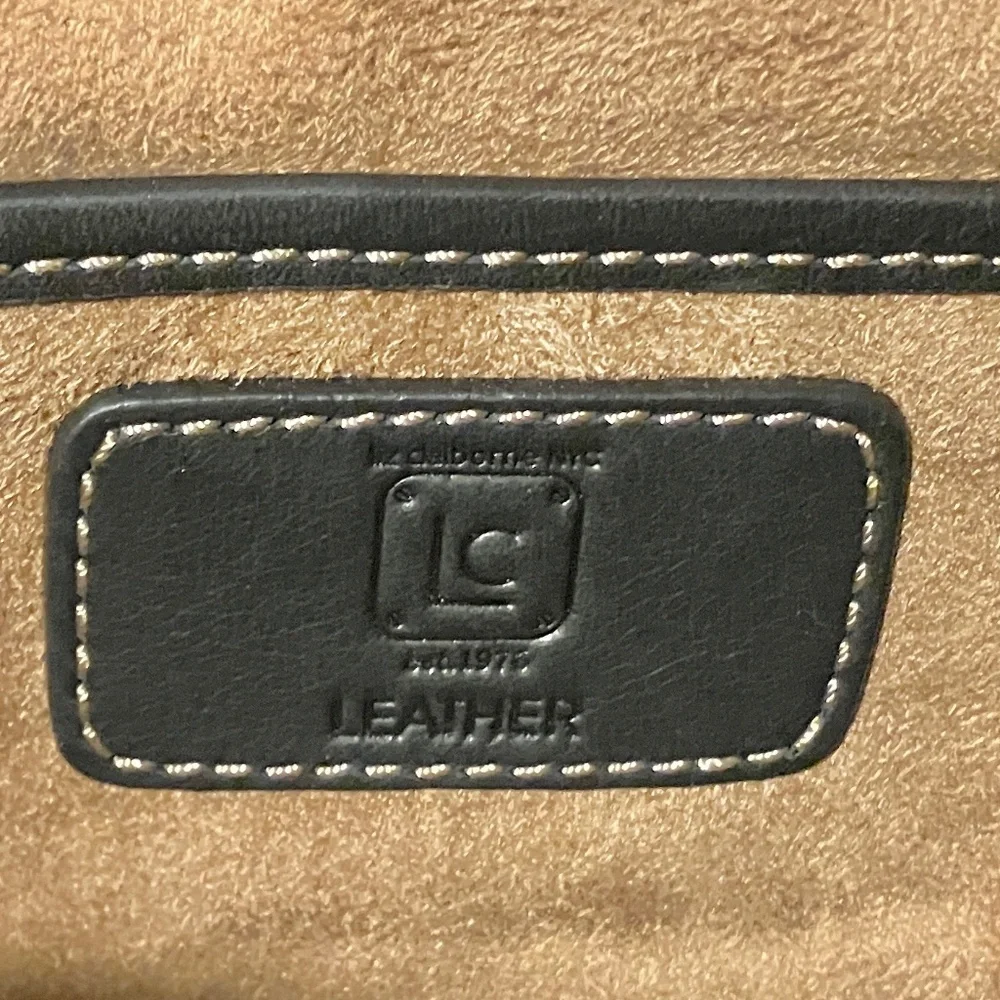 Liz Claiborne Black Leather Briefcase Laptop Bag